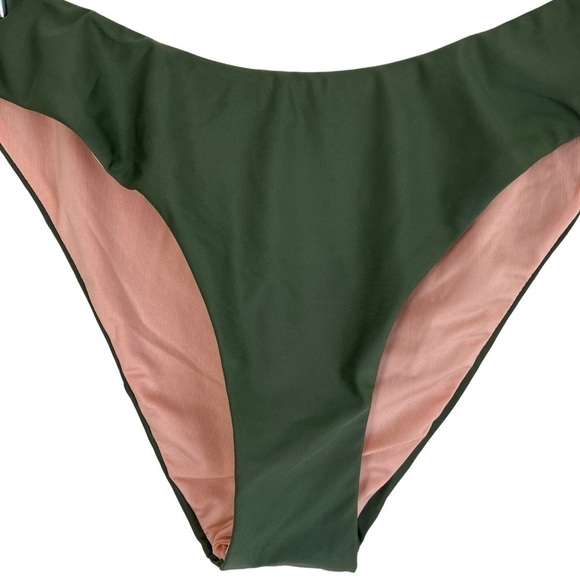 NWT J. Crew Safari Green Curved Waist Cheeky Bikini Bottoms Minimalist Sz M - Picture 4 of 13